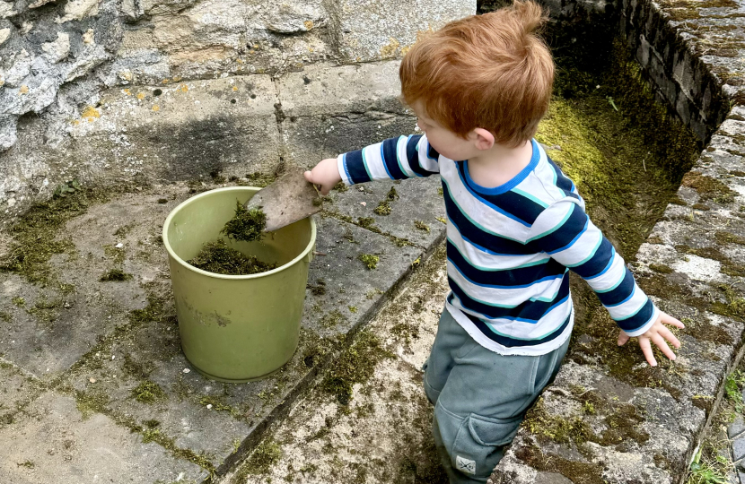 Greg (and children) join St Nicholas' Church, Chearsley big clean up