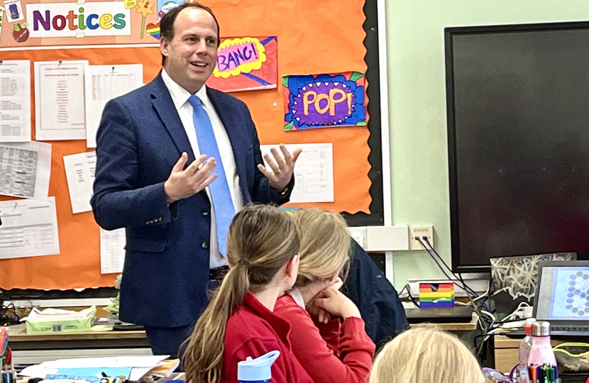 Greg visits Year 6 pupils at Stone C of E Combined School