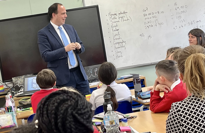 Greg visits Year 6 pupils at Stone C of E Combined School