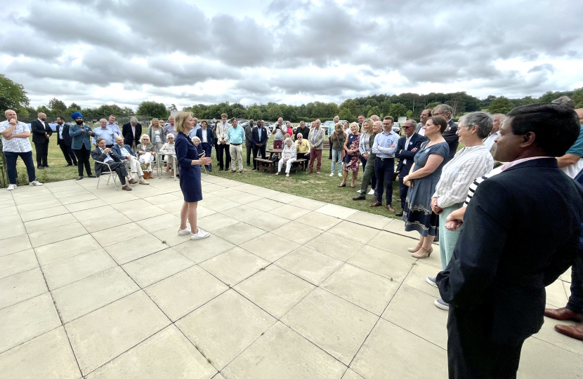 Liz Truss speaking to local members.