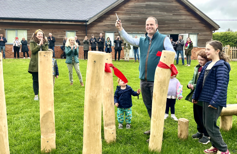 Greg formally opens new play area in Chearsley