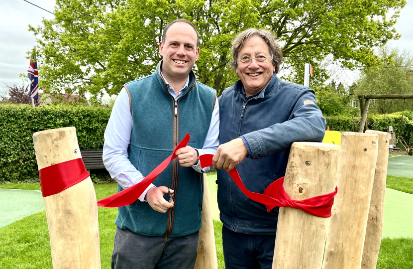 Greg formally opens new play area in Chearsley