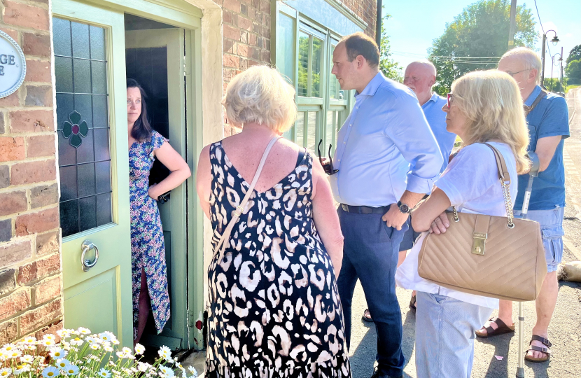 Greg visits Tingewick to meet residents affected by recent flooding