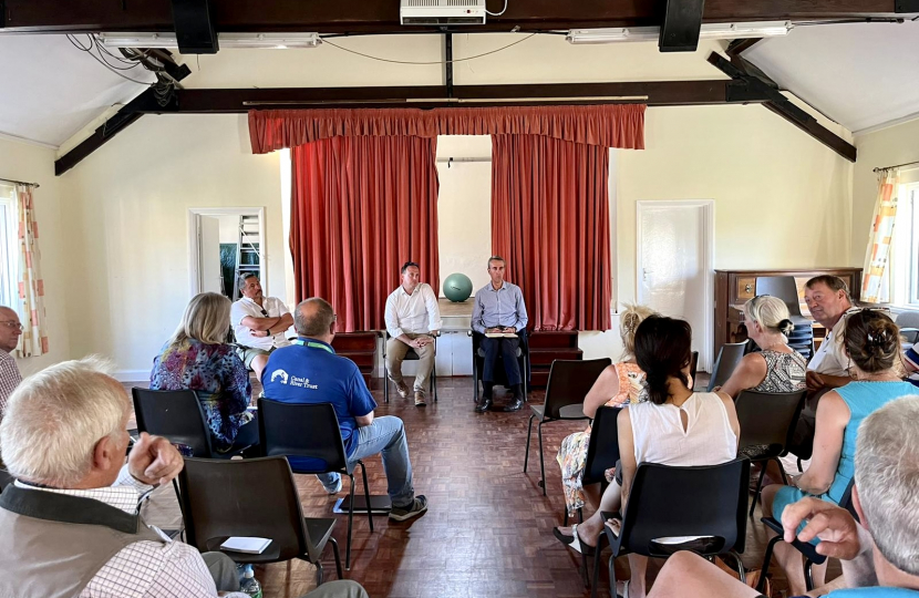 Greg with Slapton residents discussing planning.