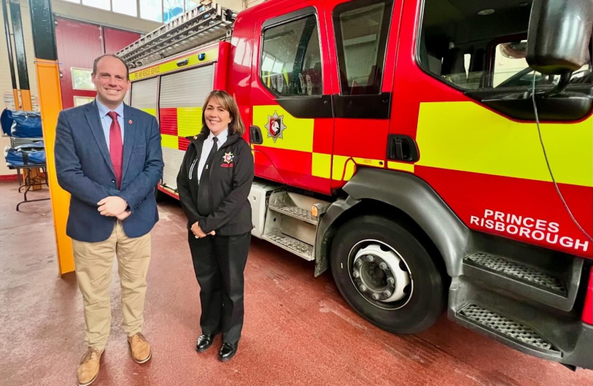 Meeting with Buckingham Fire & Rescue Service Chief Fire Officer Louise Harrison at Princes Risborough Fire Station