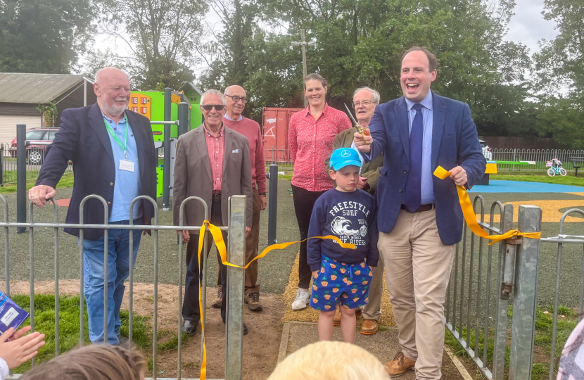 Greg formally opens new Maids Moreton playground 