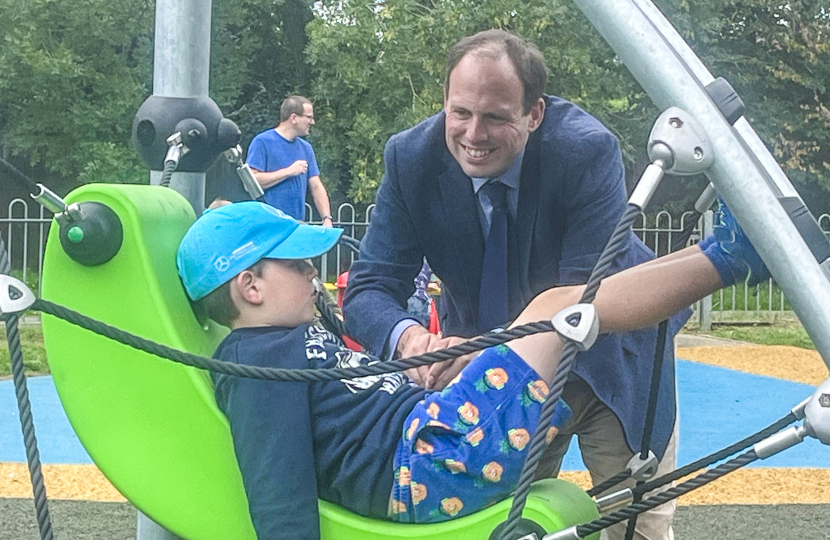 Greg formally opens new Maids Moreton playground 