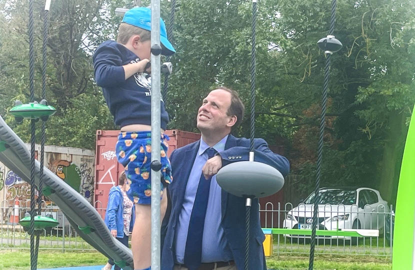 Greg formally opens new Maids Moreton playground 