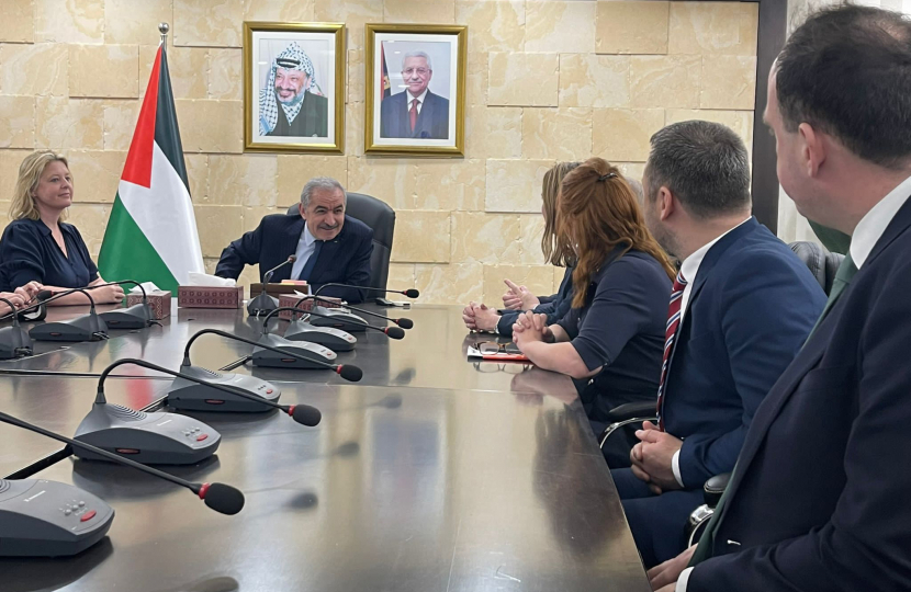 The delegation meeting with the Palestinian Authority Prime Minster.