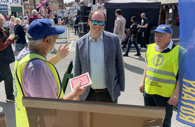 Greg supporting the Rotary stall at Princes Risborough Summer Festival.