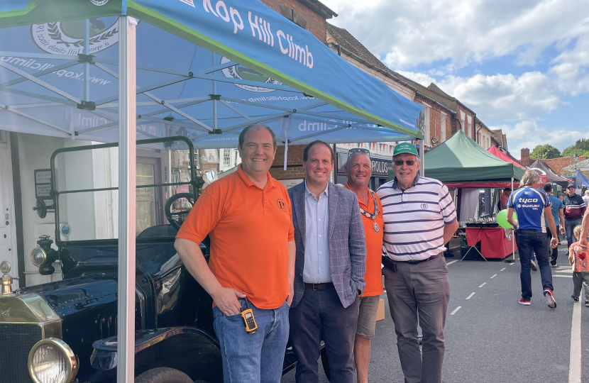 Greg at the Kop Hill Climb stall at Princes Risborough Summer Festival.