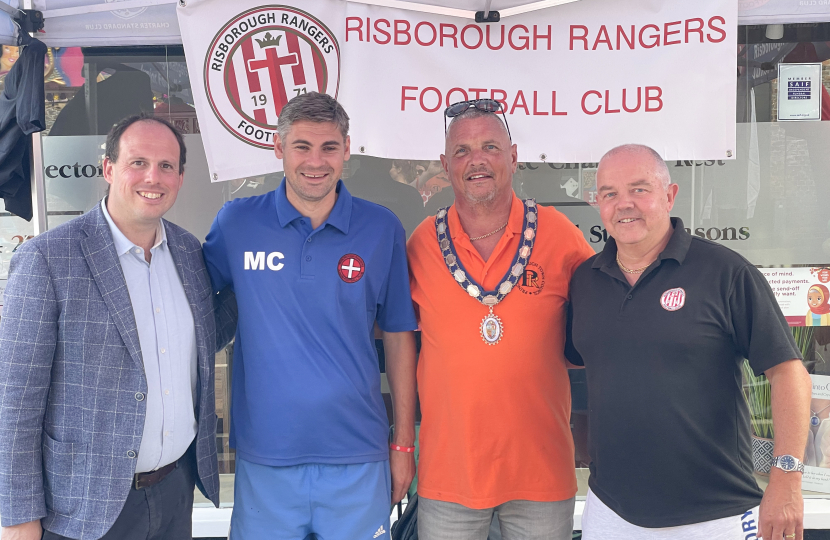 Greg with Risborough Rangers Football Club Princes at the Risborough Summer Festival.