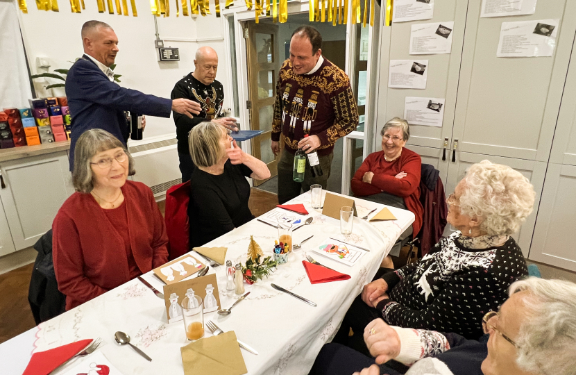 Greg volunteers at Princes Risborough Over 75s Christmas Lunch