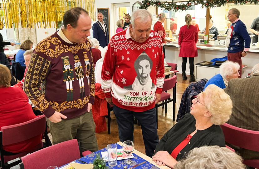 Greg volunteers at Princes Risborough Over 75s Christmas Lunch