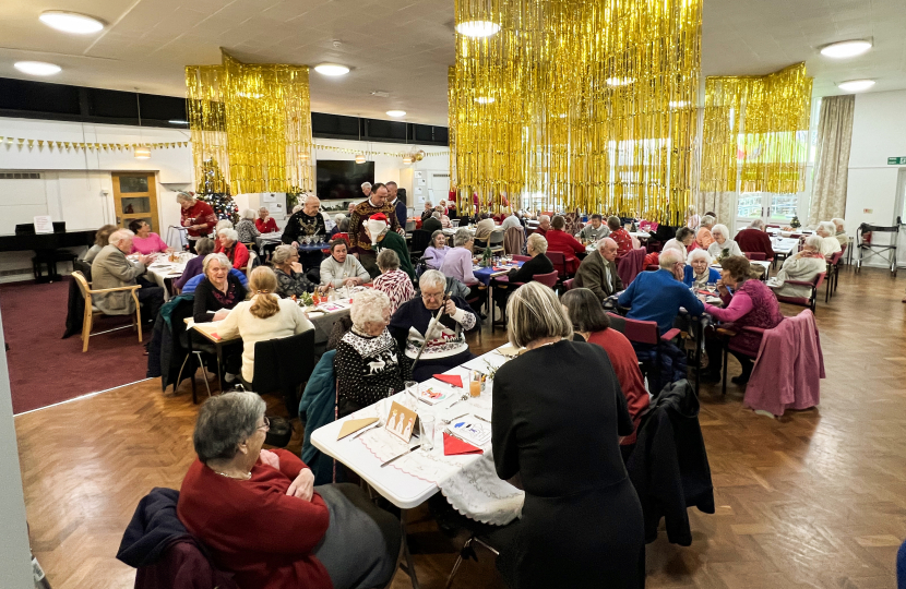 Greg volunteers at Princes Risborough Over 75s Christmas Lunch