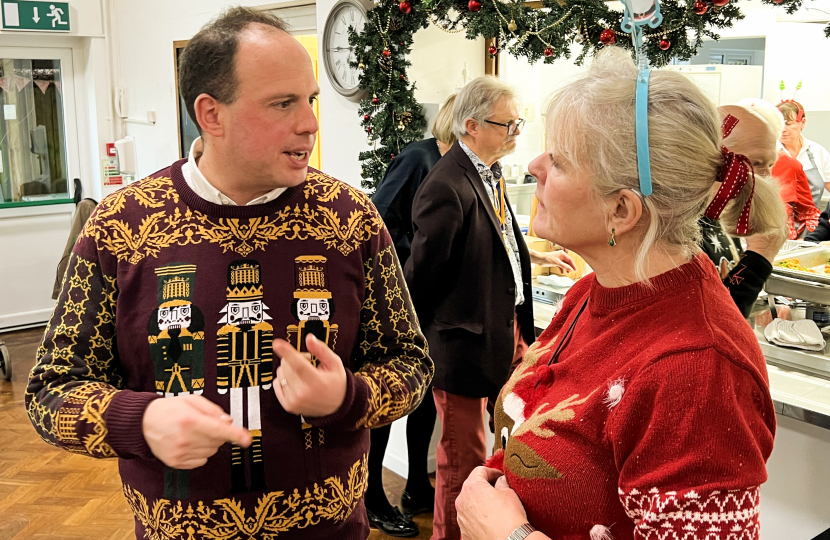 Greg volunteers at Princes Risborough Over 75s Christmas Lunch