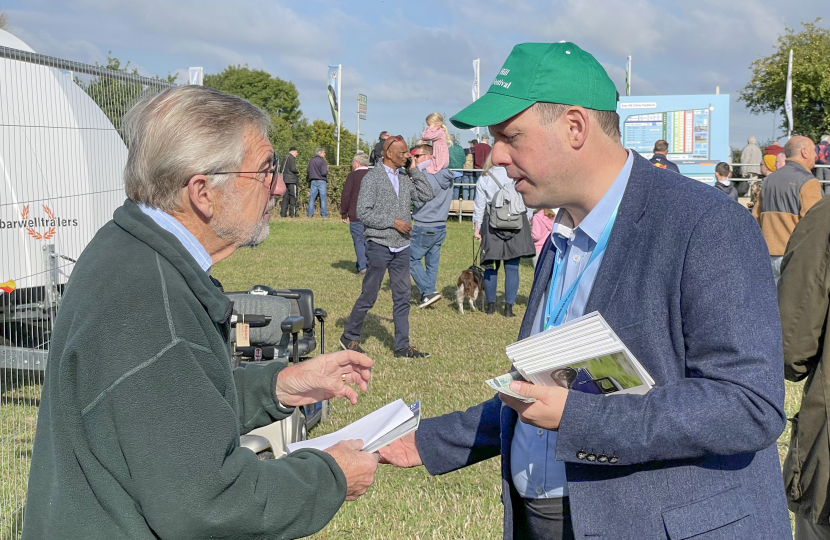 Greg selling programmes in aid of the Kop Hill Climb Fund which is distributed to Bucks charities