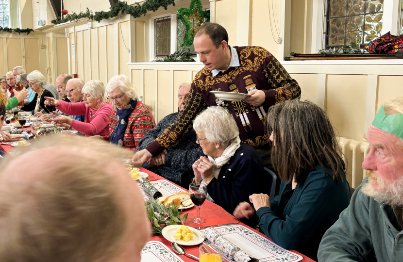 Greg volunteers at Steeple Claydon Senior Citizens Christmas Lunch