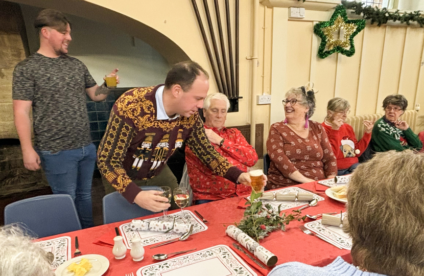 Greg volunteers at Steeple Claydon Senior Citizens Christmas Lunch