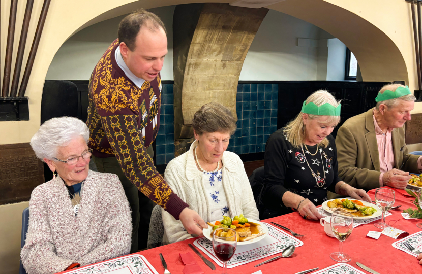 Greg volunteers at Steeple Claydon Senior Citizens Christmas Lunch