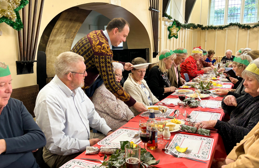 Greg volunteers at Steeple Claydon Senior Citizens Christmas Lunch