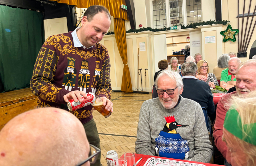 Greg volunteers at Steeple Claydon Senior Citizens Christmas Lunch