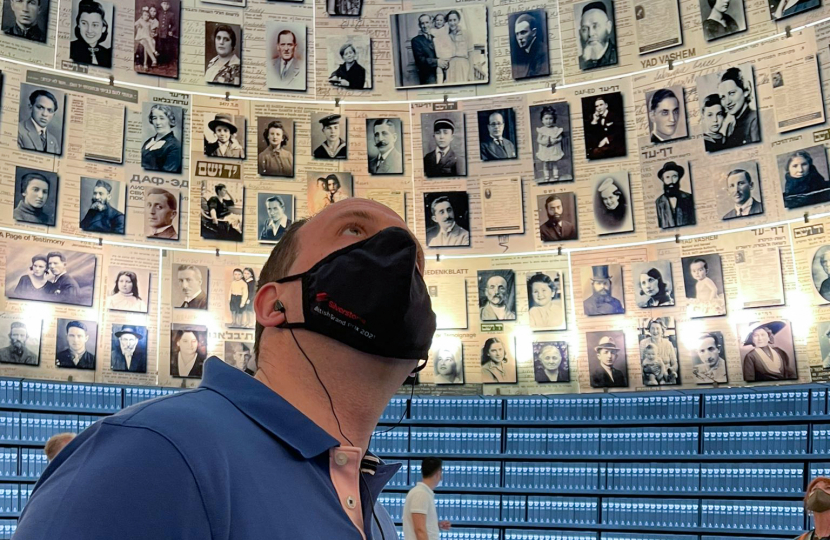 Greg in the Hall of Names at Yad Vashem.