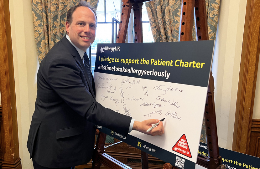 Greg backs Allergy UK's Patients Charter