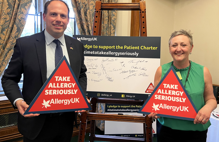 Greg backs Allergy UK's Patients Charter