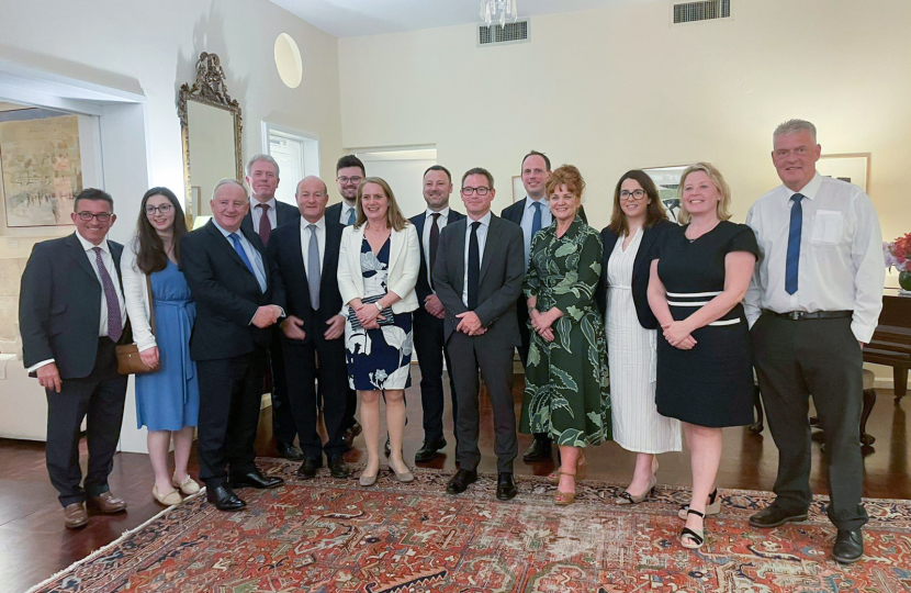 The delegation with the British Ambassador in Tel Aviv.