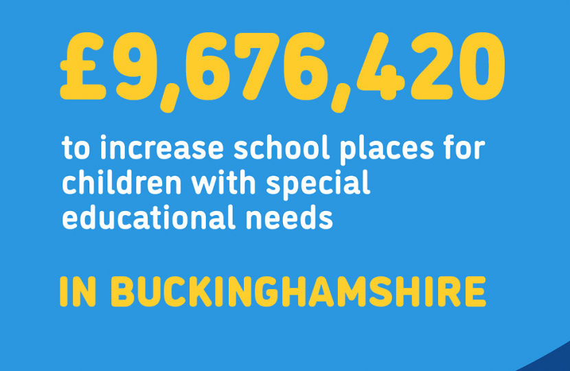 Greg welcomes £9,676,420 of Conservative Government funding to support children with SEND across Bucks