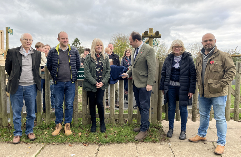 Greg formally opens new playground in Marsh Gibbon