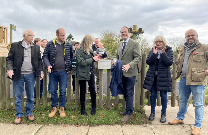 Greg formally opens new playground in Marsh Gibbon