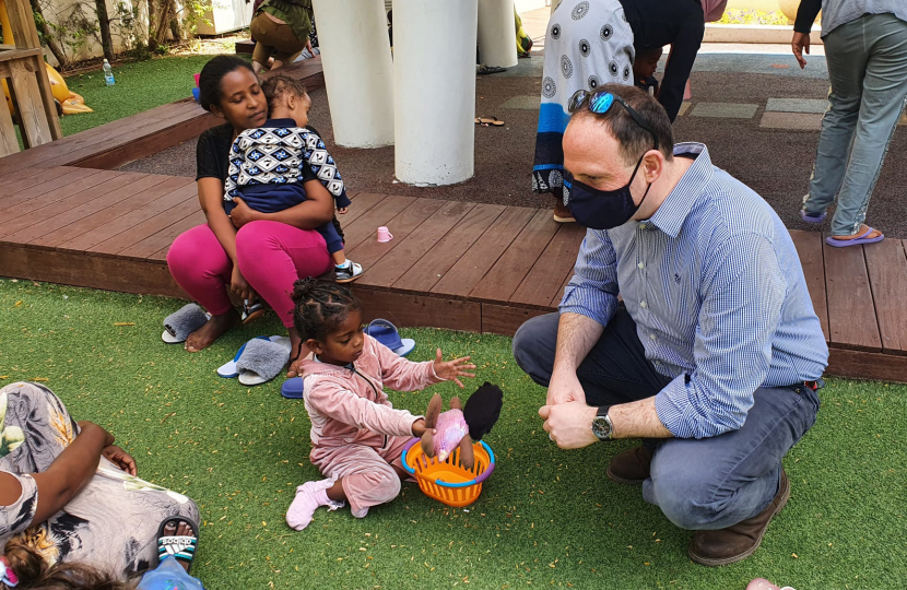 Greg meeting some of the children being treated at Save a Child's Heart.