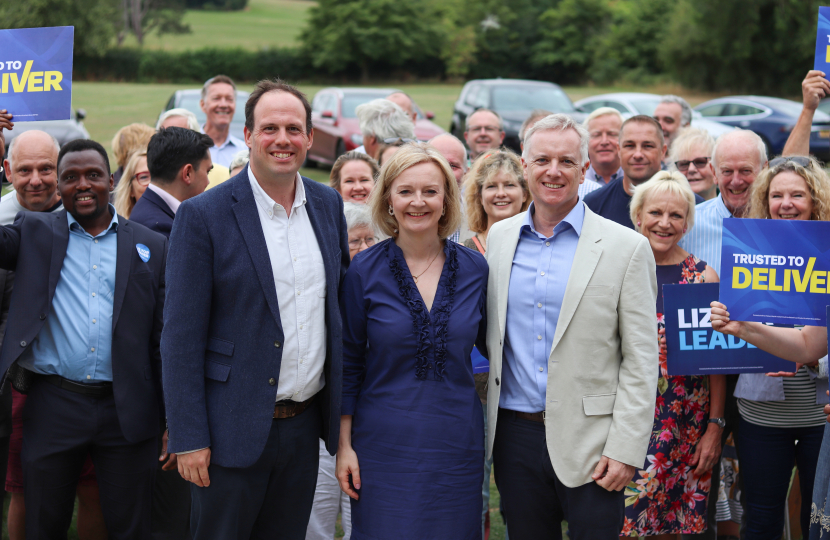 Greg Smith MP and Rob Butler MP with Rt Hon Liz Truss MP.