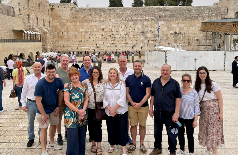 The delegation at the Western Wall in Jerusalem.