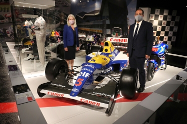 Greg with Amanda Milling MP at the Silverstone Experience.