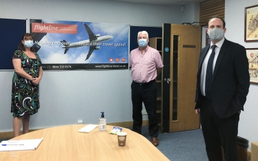 Greg with Jim and Debbie of Flightline in Haddenham.