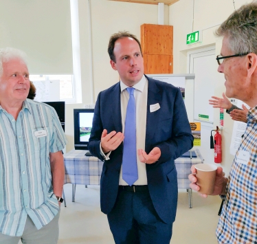 Greg chats to Rod Baker and Roger Behagg at the Edgcott exhibition.