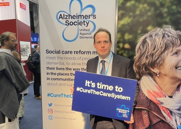 Greg Smith MP supports Alzheimer’s Society’s Cure the Care System campaign at the Conservative Party Conference