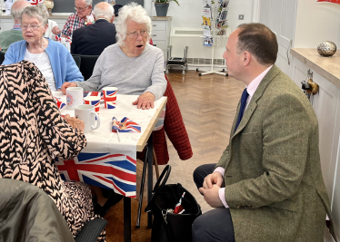 Volunteering at an over 70s tea, listening to our local pensioners