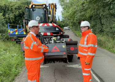 Seeing the council's road repairs work in action in Ickford