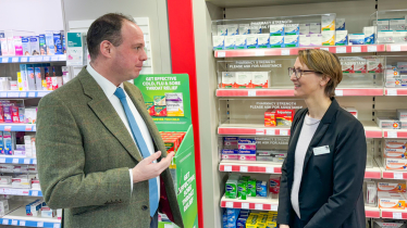 In Princes Risborough for the launch of local Pharmacy First services to relieve pressure on GPs