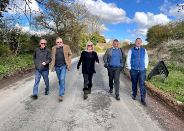 Greg conducts road damage inspection with Bucks Councillors