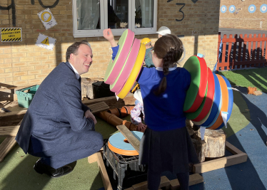 Greg opens new early years facilities at Grendon Underwood Combined School