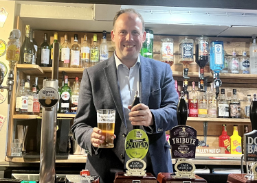 Greg at the Woolpack.