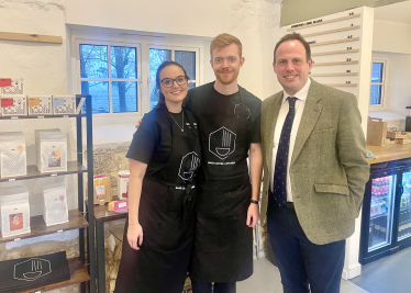 Greg with Rachel and Robbie at Base Coffee + Kitchen.