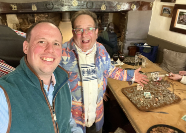 The Bell in Chearsley "big count" for Alzheimer's Society with Timmy Mallett