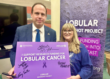 Greg backs research funding campaign for Lobular Breast Cancer