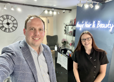 Greg visits local Winslow business Amy's Hair & Beauty